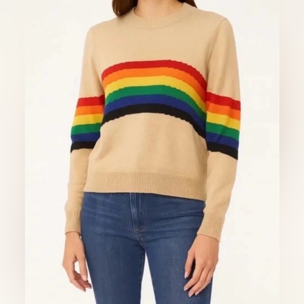Young Fabulous And Broke Rainbow Sweater M/L sift, cozy, contemporary